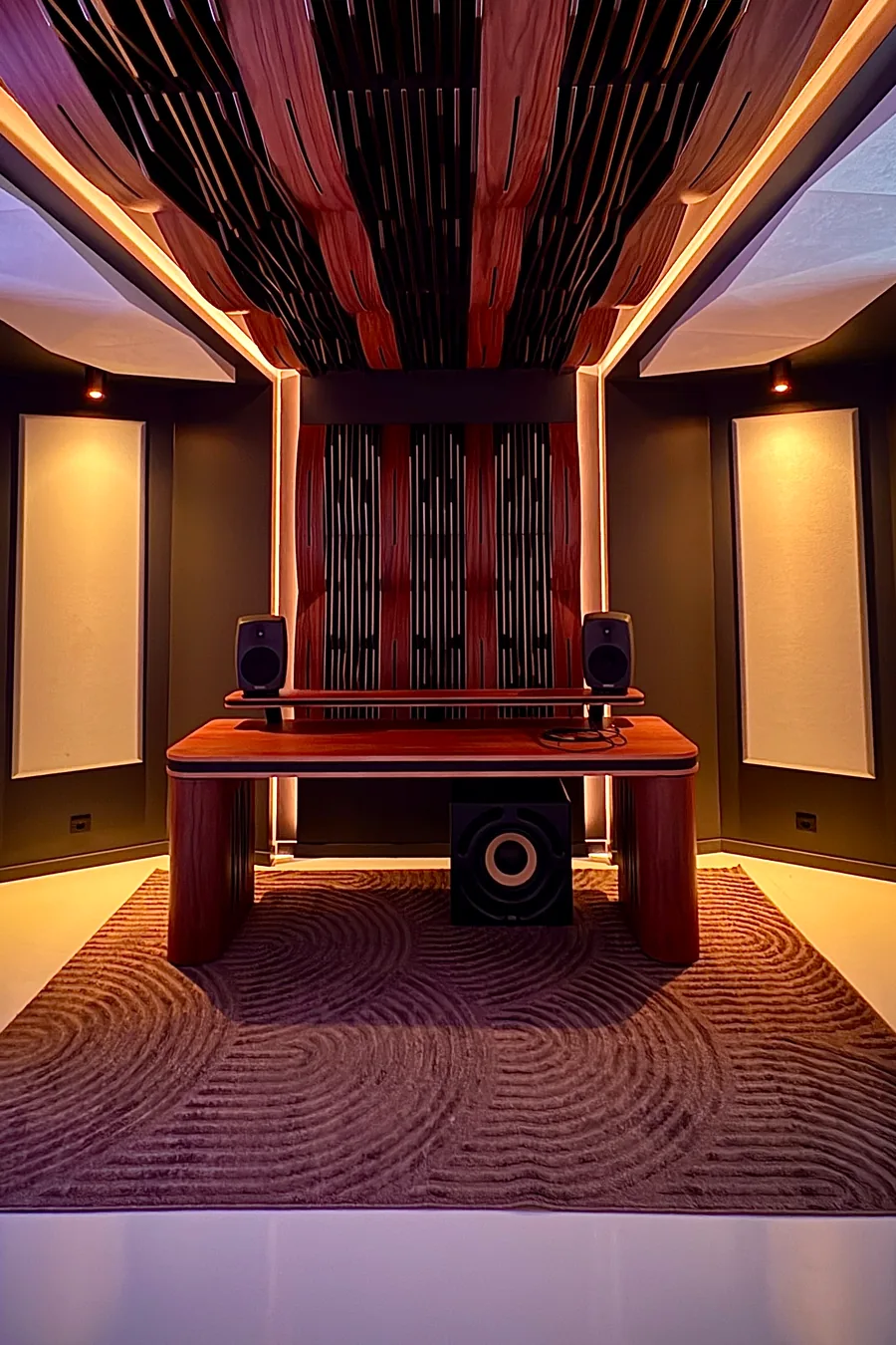 Music studio with an audio unit partly wrapped by WRPPN