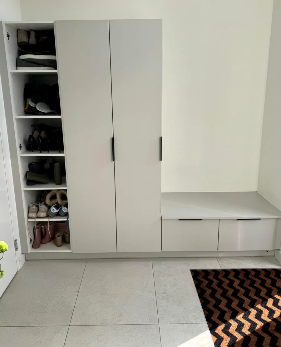 Before: the same wardrobe in white