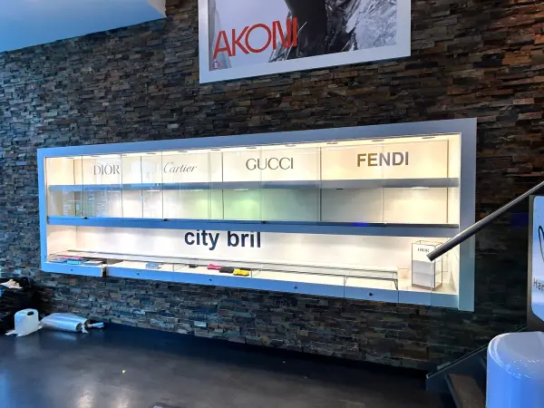 After: City Lens wall display after wrapping, shot 3