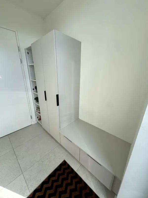 Before: white wardrobe