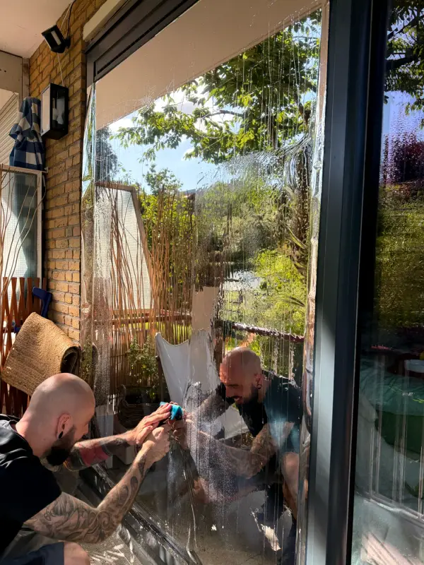 Window film being applied